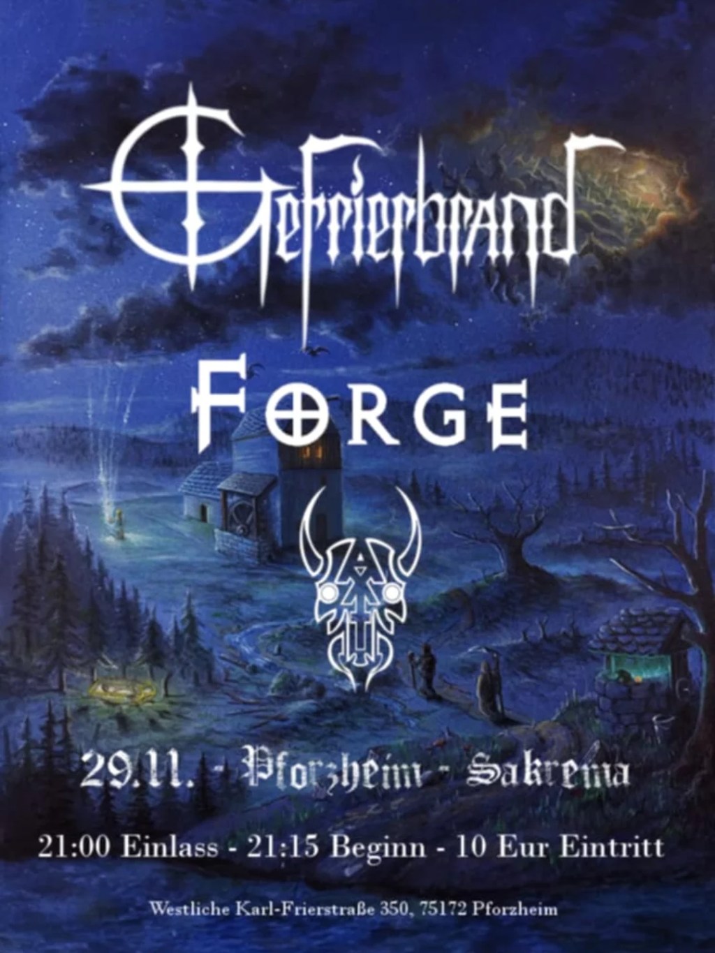 Gefrierbrand, Forge und Axit am 29. November 2025 im Sakrema Rock Keller in&nbsp;Pforzheim