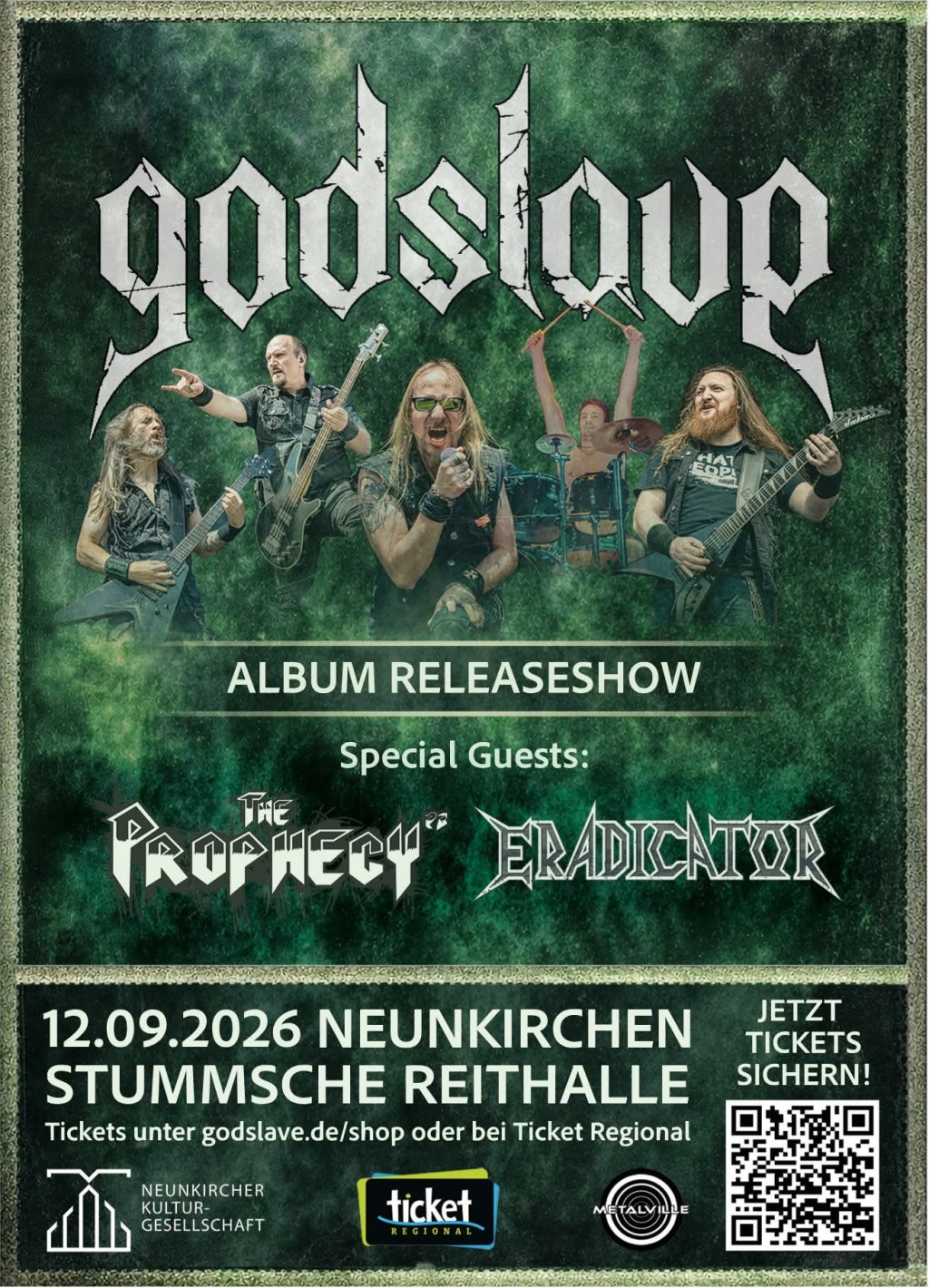 Godslave Releaseparty am 12. September 2026 in der Stummschen&nbsp;Reithalle